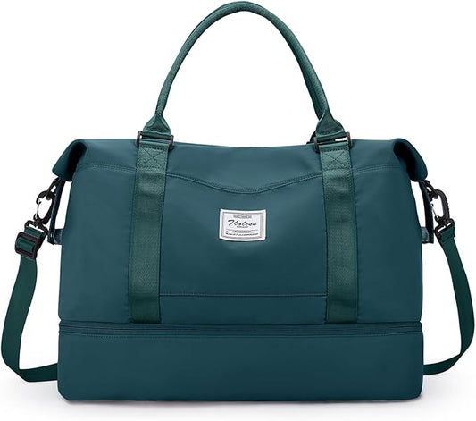 Travel Duffel Bag with Shoes Compartment, Overnight Weekender Bags for Women,Carry on Personal Item Bag,Medium Size