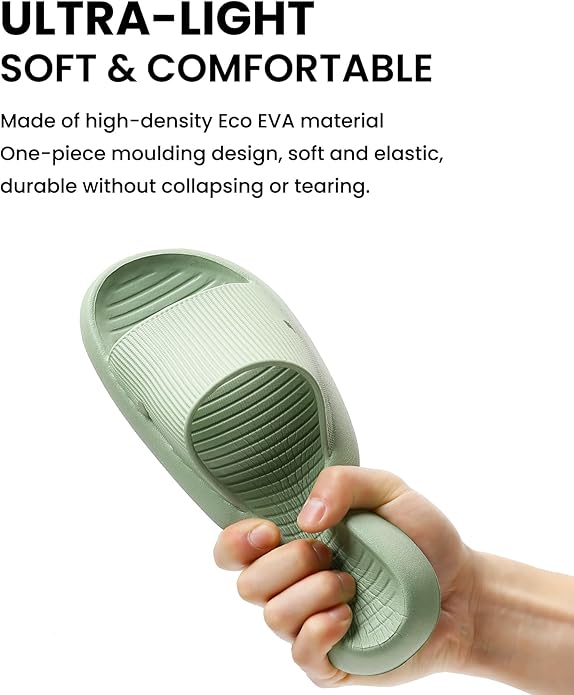 Anmerl Shower Shoes for Men and Women, Soft Lightweight Quick-Drying & Non-Slip House Slippers Slides for Bathroom, Pool, Beach, Indoor & Outdoor