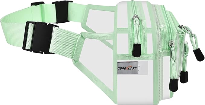 Clear Bag Stadium Approved Clear Fanny Pack for Women for Work,Multi-purpose Waist Bag for Travel & Sporting Event