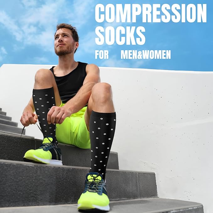 cerpite Compression Socks for Women & Men Circulation 8 Pairs Compression Socks 20-30 mmhg Best for Running,Nurse,Travel