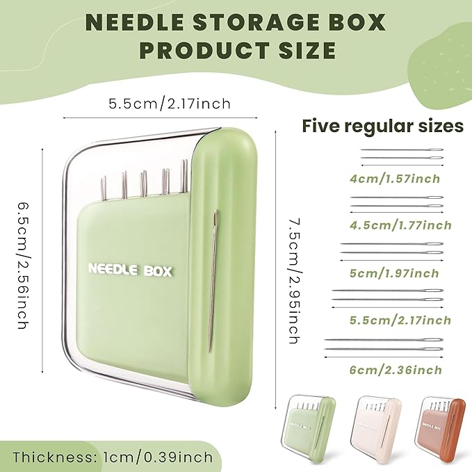 3 Pack Portable Travel Magnetic Sewing Needles Case with 5 Sizes 30 PCS Sewing Sharp Needles Hand Quilting Needles,Embroidery Needles Magnetic Needle Holder for Hand Sewing Art Crafts Repair