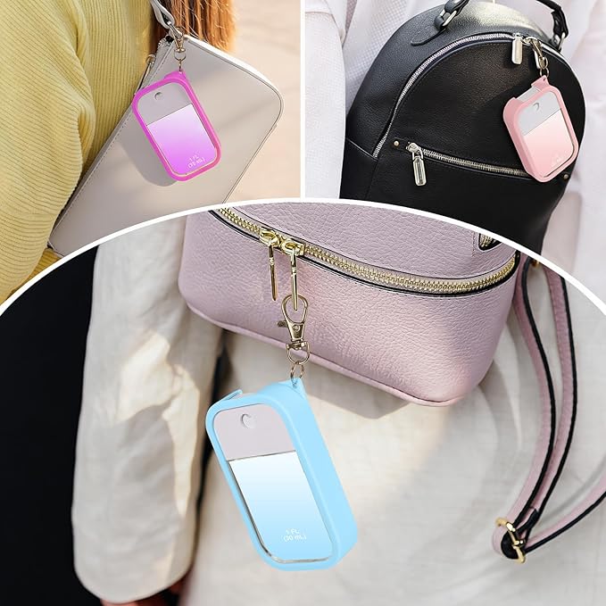 5 Pack Hand Sanitizer Spray Case with Keychain Compatible with Touch-land, Silicone Hand Sanitizer Case Holder for Touch-land Mist Case 1FL OZ