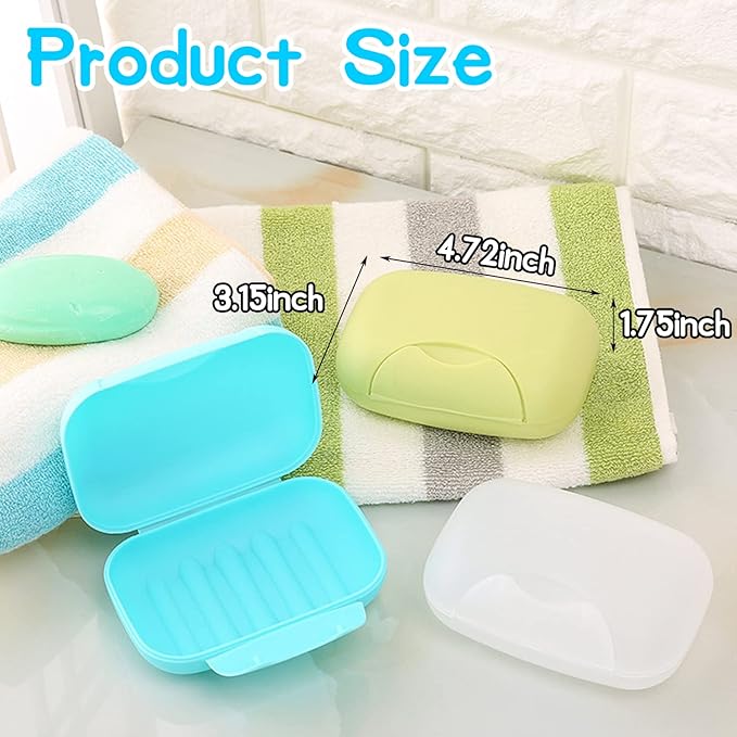 10 PCS Soap Box Holder,Plastic Travel Soap Dish,Portable Leak Proof Soap Case Container for Bathroom,Camping,Gym,Business Trip,10 Colors