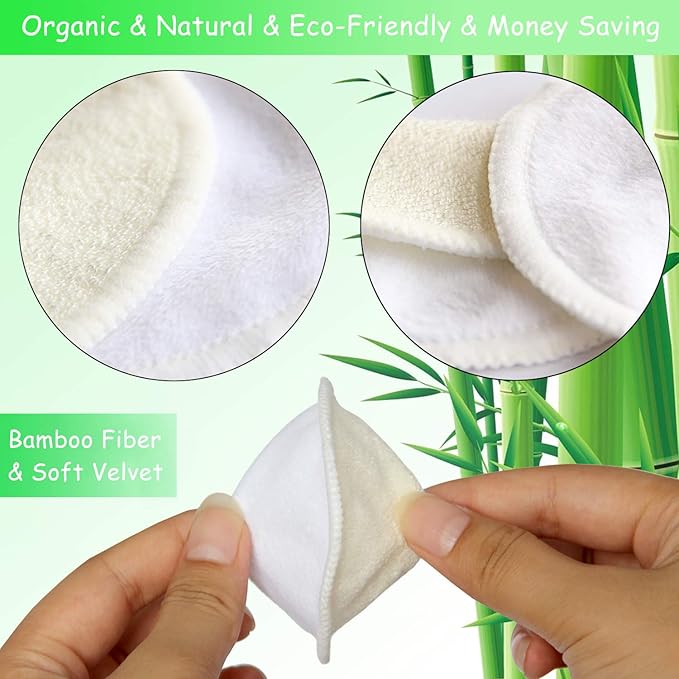 16 Pack Reusable Makeup Remover Pads with Laundry Bag - 2 Layers 3.15inch Cotton Rounds Pads, Washable Facial Cleansing Cloths Eye Makeup Remove Face Wipe (Chemical Free Velour)