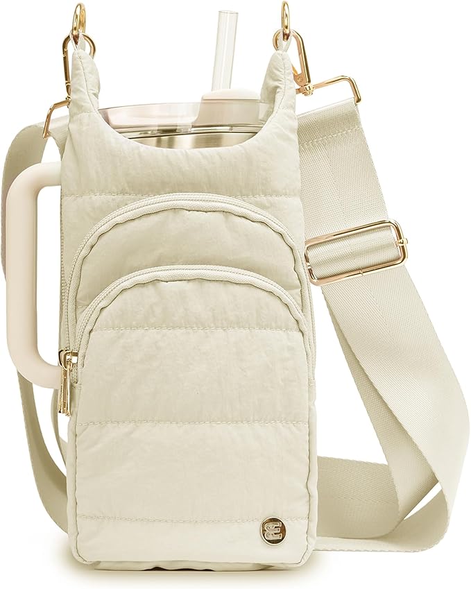 Water Bottle Holder with Strap for 30/32 oz, Crossbody Water Bottle Carrier Bag with RFID Blocking Phone Pocket