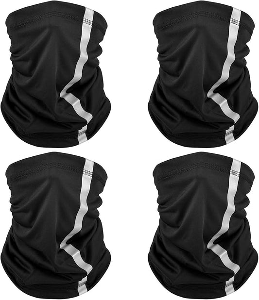 SATINIOR 4 Pcs Neck Gaiter Face Mask for Men Reflective Face Cover Scarf Summer UV Sun Protection Balaclava Bandana for Work