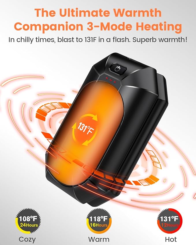 AI Hand Warmers Rechargeable 2 Pack, Electric Handwarmers Reusable, AI Smart Safe Heat Long Lasting Portable Pocket Heater, Warm Gifts for Men Women Outdoor Indoor Hiking Studying Hunting Golf Camping