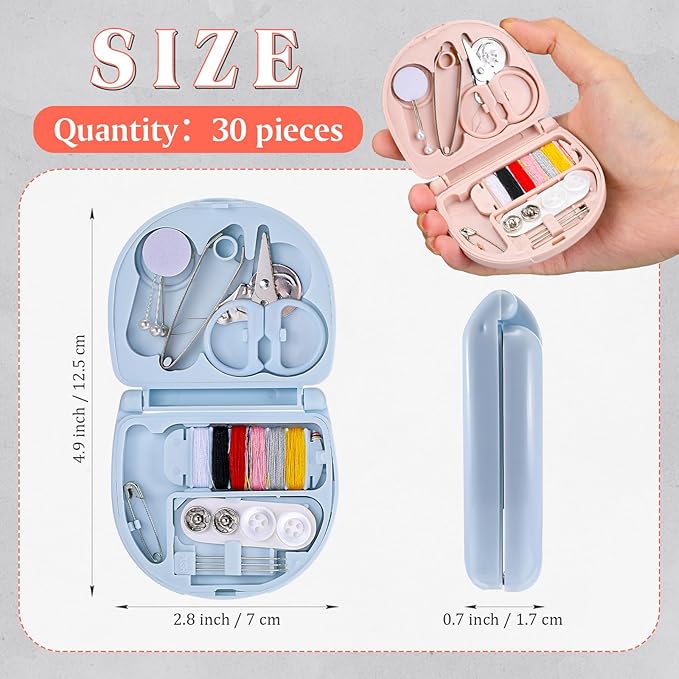 Yuxung 20 Pieces Mini Travel Sewing Kit Basic Portable Emergency Sewing Repair Kit in Bulk with Threads Scissors Needles for Beginner Traveler Hotel Charity Homeless