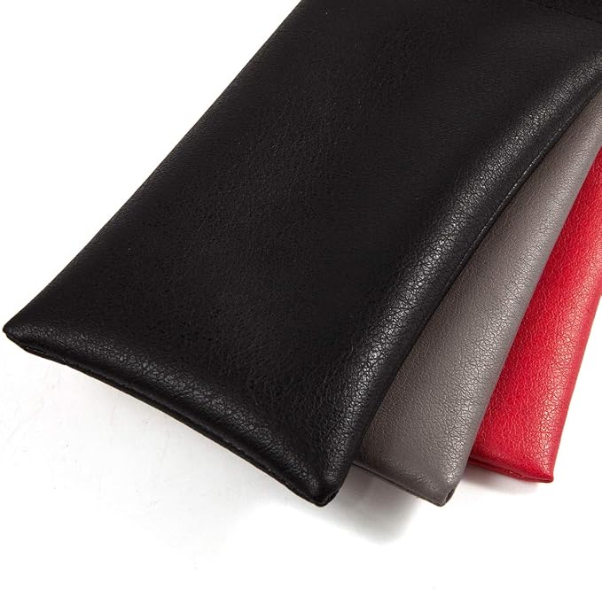 TRIUMPH VISION Squeeze Leather Sunglasses Pouch - 3 Pack Glasses Case Soft Eyeglass Sleeve Pouch Holder
