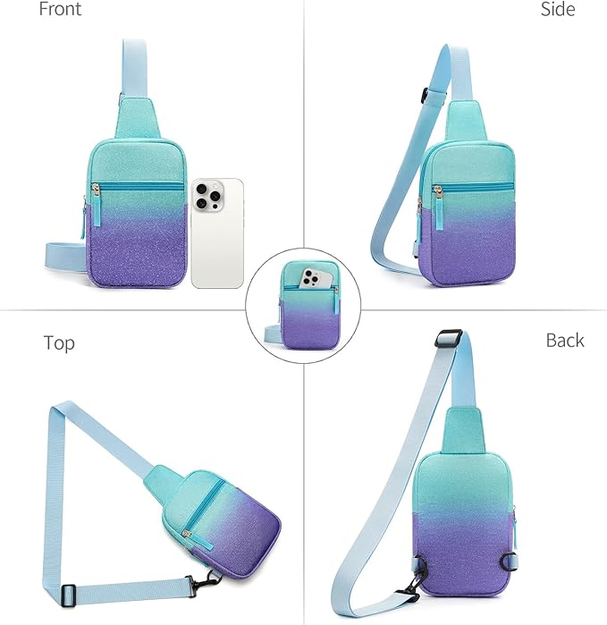 Birthday Gifts for 8 9 10 11 12 Year Old Teens Girls Kids, Fanny Pack Crossbody Bag Sling Belt Bags Purse, Dorm Travel Essentials for Girls Fashion, Preppy Tween Teen Girl Gift Trendy Stuff