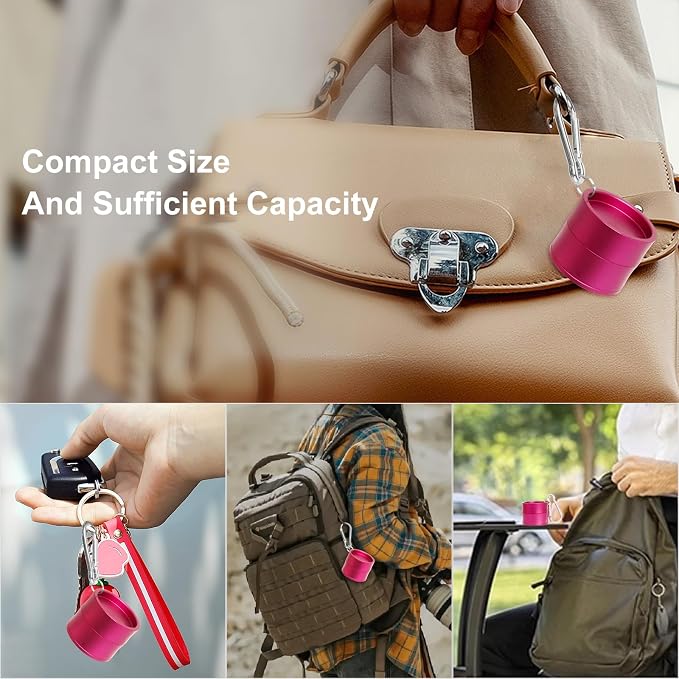 Mini Travel Ring Holder Keychain, Portable Jewelry Holder Keychain with Protective Sponge, Small Necklace Earrings Case for Gym Sports Bag Purse