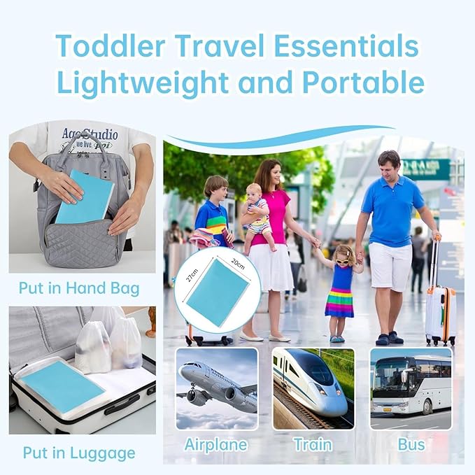 Toddler Airplane Bed, Kids Seat Extender Travel Bed, Portable Long Trip Flyaway Kid Seat Footrest, Must Have for Infant Sleeping & Rest, Toddler Travel Essential for Airplane (One)