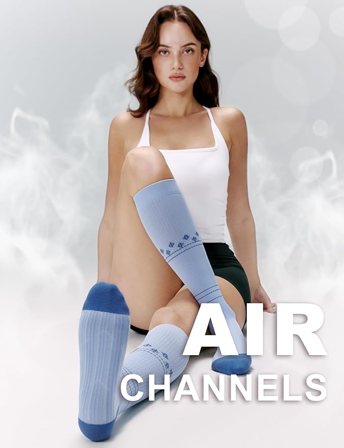FITRELL 3 Pairs Compression Socks for Women and Men 20-30mmHg-Circulation Support Socks