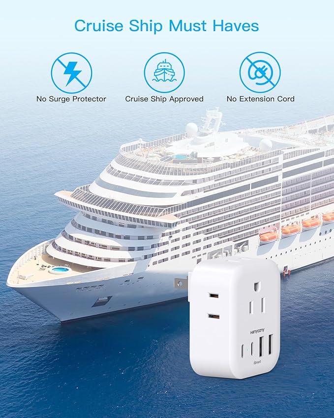 2 Pack US to Japan Travel Plug Adapter, HANYCONY Japan Power Adpter with 4 Outlets 4 USB Ports(2 USB C), Type A Plug Adapter for Amercian USA to Japanese China Canada Mexico Philippines Peru