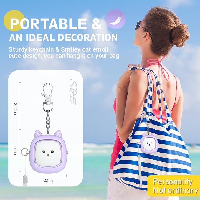 Safe Sound Personal Alarm, 130 dB Loud Siren Song Emergency Security Alarm Keychain with LED Light, Personal Sound Safety Siren for Women, Men, Children, Elderly(Purple)