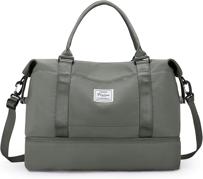 Travel Duffel Bag with Shoes Compartment, Overnight Weekender Bags for Women,Carry on Personal Item Bag,Medium Size