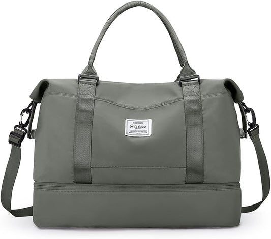 Travel Duffel Bag with Shoes Compartment, Overnight Weekender Bags for Women,Carry on Personal Item Bag,Medium Size