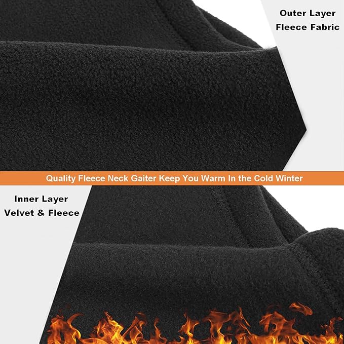 12 Pieces Fleece Neck Warmer For Men Women Winter Neck Gaiter Windproof Face Covering