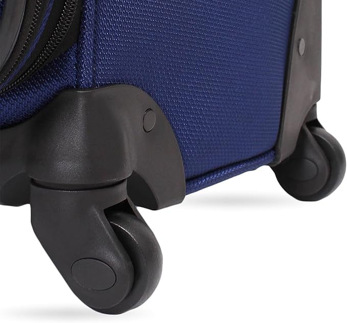 SWISSGEAR Sion Softside Expandable Spinner Luggage Durable Lightweight Travel Suitcase, Blue, Carry-On