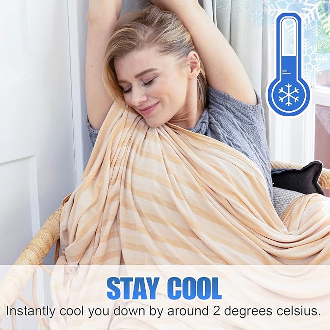 Ailemei Direct Cooling Blanket for Hot Sleepers, Double Sided Cold Effect, Twin/Full Size Lightweight Breathable Summer Blankets for Bed, Transfer Heat to Keep Body Cool for Night Sweats,60"x90"