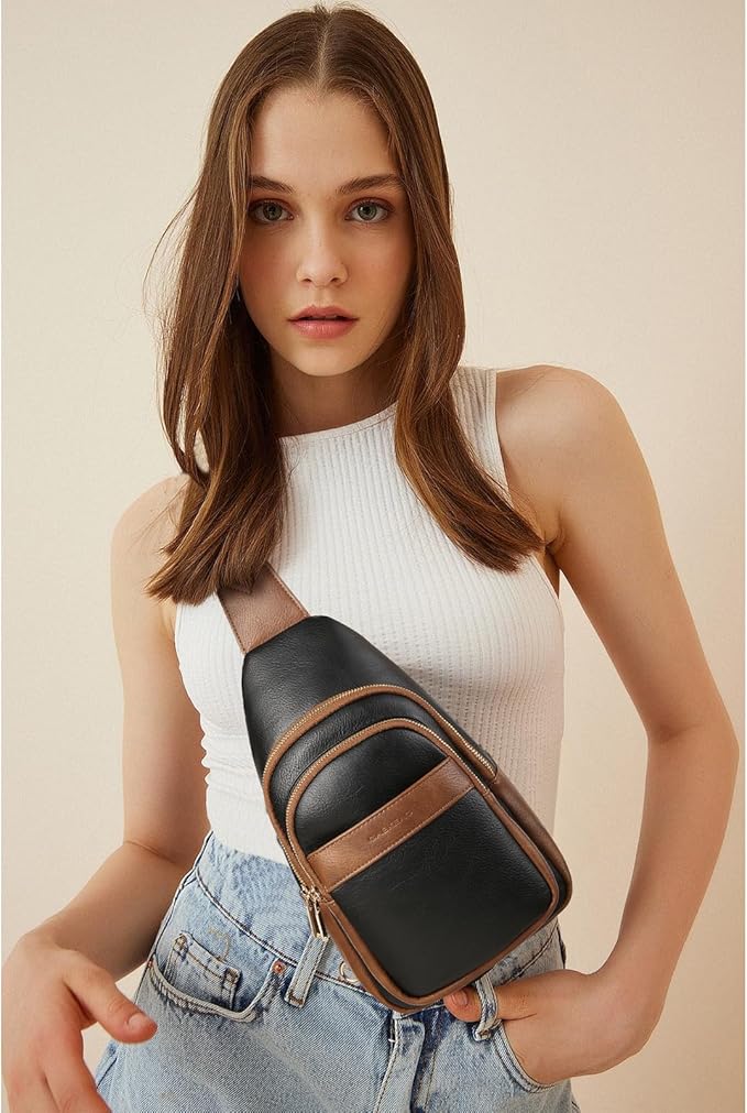 GAEKEAO Sling Bag Crossbody Bags for Women Travel Fanny Packs Trendy Cross Body Purses Vegan Leather Chest Bag