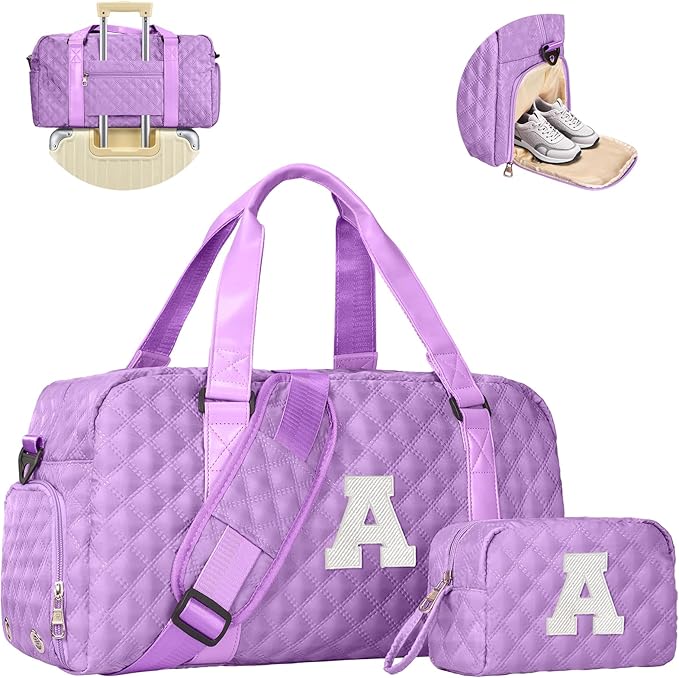 Elilier Dance Cheer Duffle Bag Women Girls Gift: Personalized Weekender bag, Cute Gym Sports Bag with Shoe Compartment, Gymnastics Bags, Birthday Gifts for Women Teenage Kids