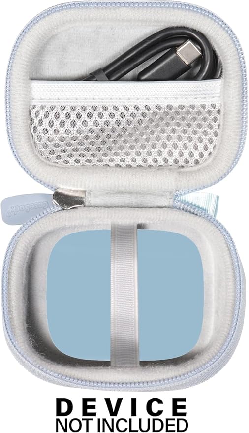 Case for TAGRY X08 Bluetooth Headphones True Wireless Earbuds 60H, mesh Pocket for Charge Cable (Pale Blue)