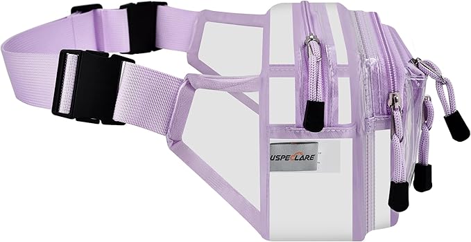 Clear Bag Stadium Approved Clear Fanny Pack for Women for Work,Multi-purpose Waist Bag for Travel & Sporting Event