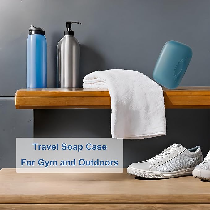 Travel Soap Holder Bar Soap Dish Shower Soap Saver Case Container Box for Bathroom Camping Gym Vonpri (Blue 3pack Without Bag)