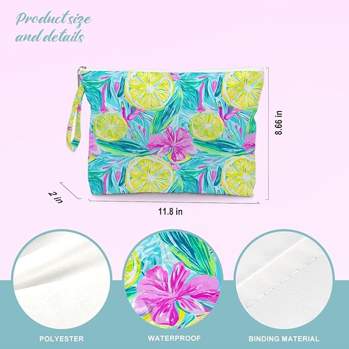 BELLOWDEER Beach Bags for Women, Wet Bag Cosmetic Bag for Beach Toiletries, Summer Travel Essentials, Gifts for Women