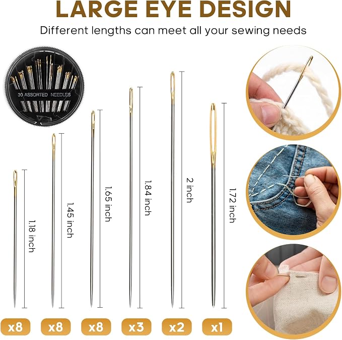 Travel Sewing Kit, Portable Emergency Sewing Repair Kit with Needles,Threads,Scissors,Tape Measure,Thimble & Threaders, Clear Zipper Pouch Sew Kit for Adults, Home,Office,Dorm,Business Trips & Gifts