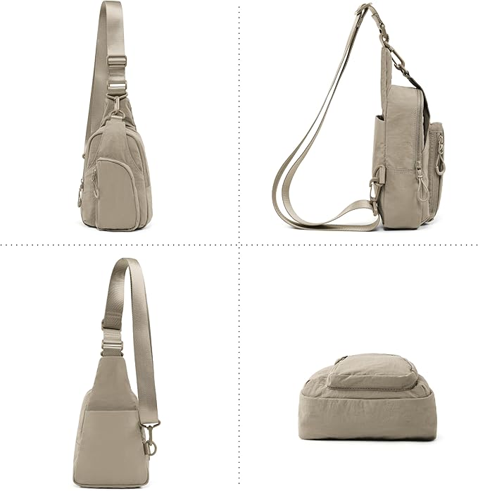 ODODOS Sling Bag with Adjustable Straps Crossbody Chest Bag Lightweight Backpack for Casual Traveling Hiking