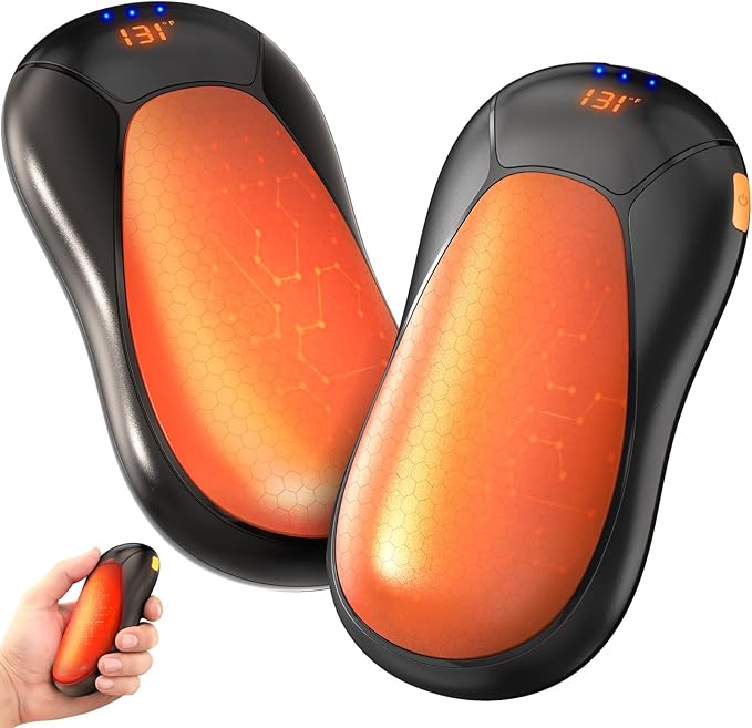 JIJ Rechargeable Hand Warmers 2 Pack - 8000mAh Electric Hand Warmers