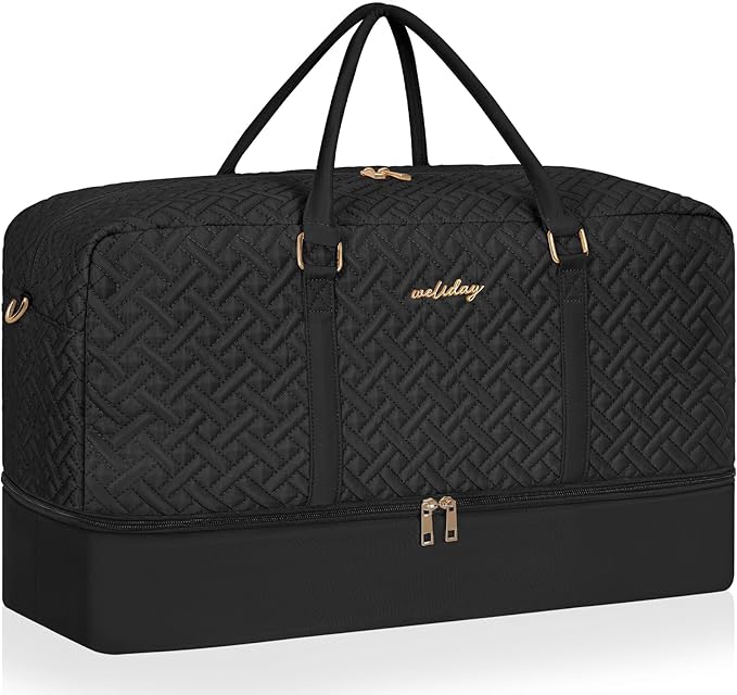 Weekender Bag for Women, Carry on Overnight Bag, 21" Travel Duffel Bag with Waterproof Shoe Compartment for Weekend Travel Business Trip