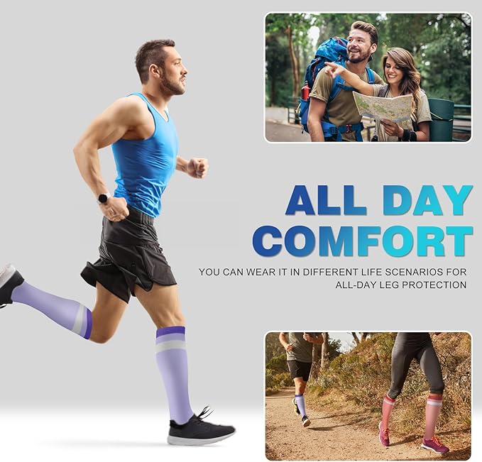 cerpite Compression Socks for Women & Men Circulation 8 Pairs Compression Socks 20-30 mmhg Best for Running,Nurse,Travel