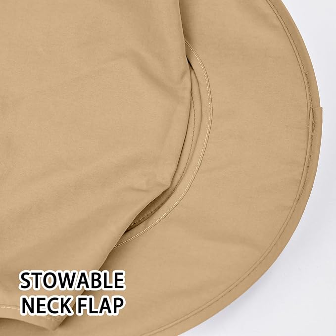 Sun Hats for Men Women Fishing Hat UPF 50+ Breathable Wide Brim Bucket Hats Summer UV Protection Safari Hat with Neck Flap