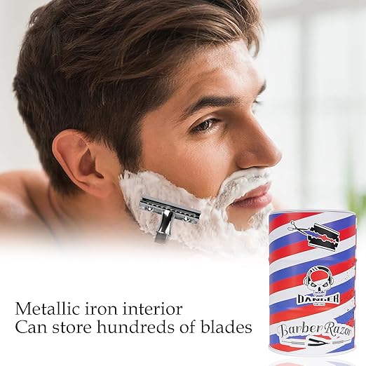 2 Pack Razor Blade Disposal Container for Safety Razor Blade, Detachable Safe Blade Bank for Used Leaf Razor, Large Capacity Razor Iron Disposal Case