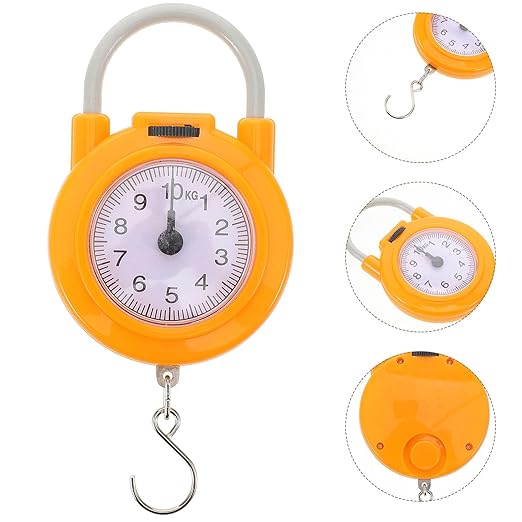 Abaodam Handheld Luggage Scale with Hook Portable Mini Spring Scale Accurate Weighing for Travel Fishing and Home Use Compact Yellow