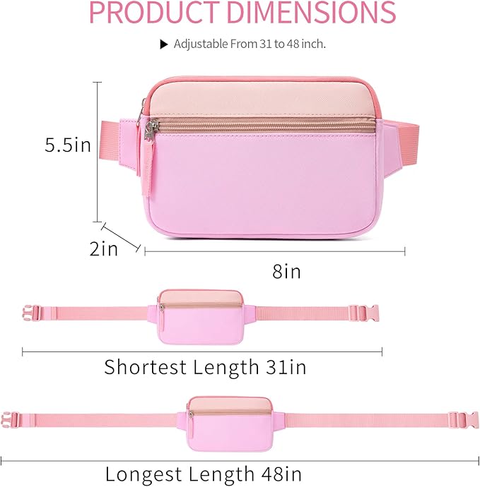 Fanny Pack Birthday Graduation Gifts for 7 8 9 10 11 12 13 Year Old Teen Girls Her Kids, Preppy Cute Trendy Stuff Colorblock Crossbody Bag Adjustable Belt Bags for Travel Essentials