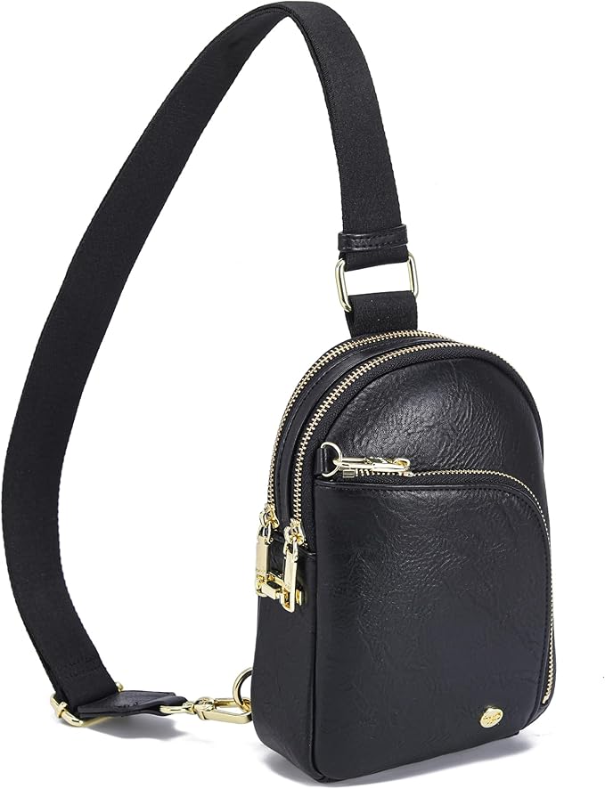 INICAT RFID Blocking Sling Bag, Anti Theft Crossbody Bag for Women Compact Travel Purses Leather