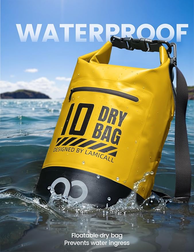 Lamicall Small Dry Bag, Waterproof Bag - [Durable & Floating] 5L/10L/20L/30L/40L Water Proof Bag with Waterproof Phone Pouch, Keeps Gear Dry Sack for Kayak Swim Boat Paddle Boarding Hiking Fishing