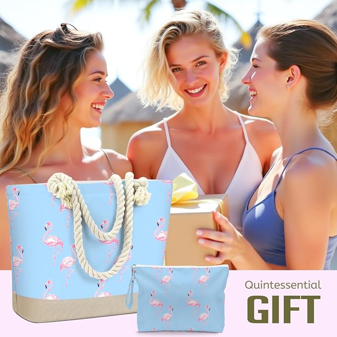 BELLOWDEER Beach Bags for Women, Wet Bag Cosmetic Bag for Beach Toiletries, Summer Travel Essentials, Gifts for Women