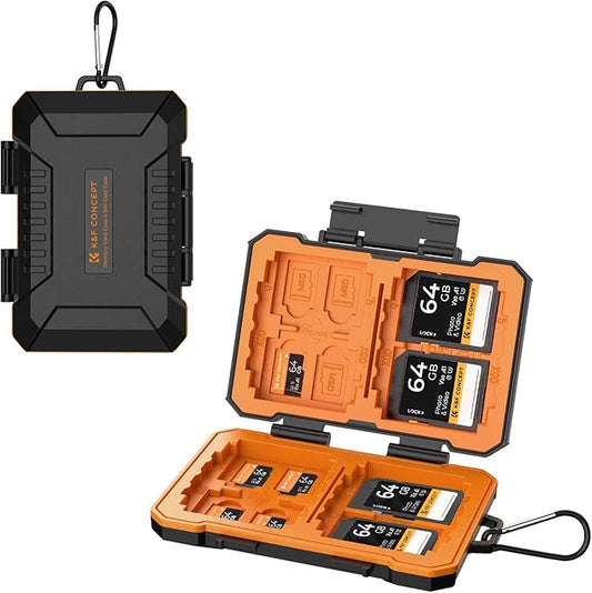 K&F CONCEPT 29 Slot Memory Card Case, Carrying Case for SD, CF, CFexpress, Micro SD, Nano SIM & Micro SIM Cards