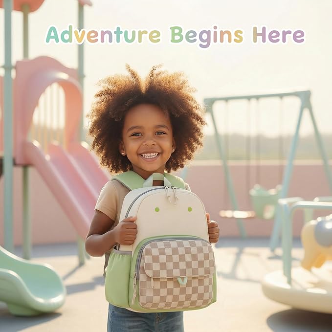 BTOOP Kids Backpack for Boys Girls 3-6, Preschool Kindergarten Backpack with Insulated Lunch Compartment & Chest Strap, Cute Lightweight School Travel Bag Fits A4 Folder