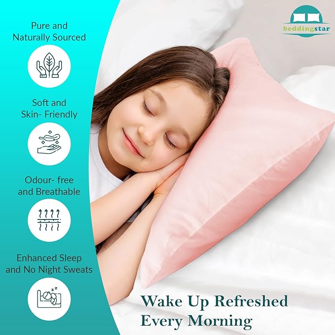 Travel Pillow Case 14x20 Size Set of 2 Envelope Closure Toddler Pillowcase 600 Thread Count 100% Egyptian Cotton Soft & Skin Friendly Travel Pillow Covers 14 x 20, Blush Pink