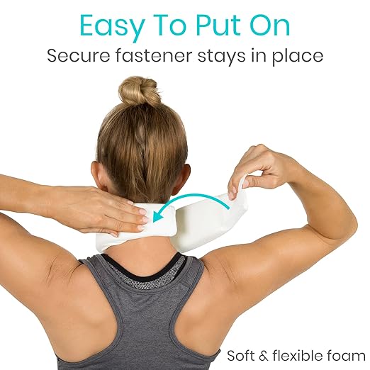 Vive Cervical Collar Neck Brace for Neck Pain and Support for Women & Men - Soft Foam Brace for Pain Relief - Comfortable Corrector Wrap for Posture, Sleeping, Radiculopathy, & Spine (White, 3 inch)