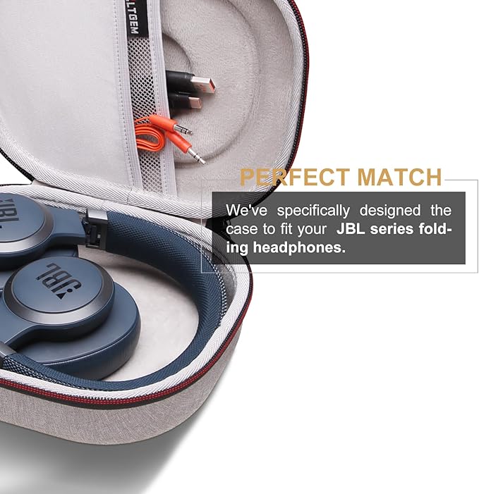 LTGEM Case Compatible with JBL Tune Junior 470NC / JR 460NC / 770NC / 510BT / 720BT / 520BT / 520C / 670NC, for JBL Live 770NC / 670NC / 680NC / 780NC Headphones, Gray