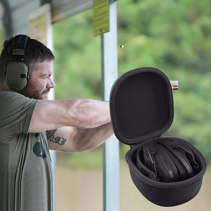 Storage Case Compatible with Walkers Razor Slim/Howard Leight Honeywell Impact Sport Electronic Ear Protection Muffs