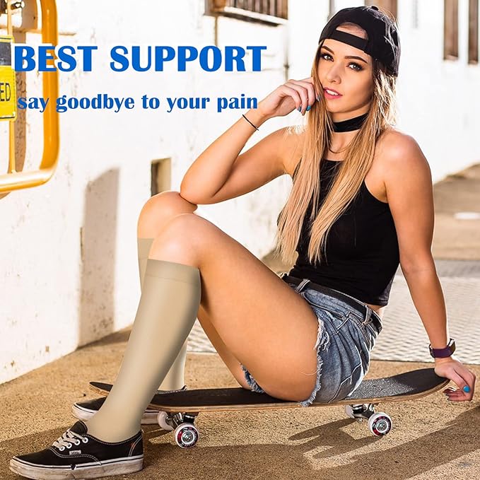Aoliks Compression Socks for Women & Men 4 Pairs, Best Support for Nurses Running Travel