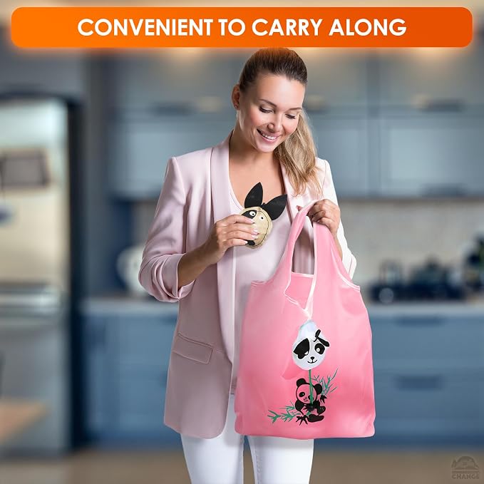5 PCs Reusable Produce Bags – Reusable Grocery Bags Foldable with 15"x15" Capacity Size and Cute Animal Design – Convenient for Taking Along for Shopping and Made for Long Service Life in Daily Use